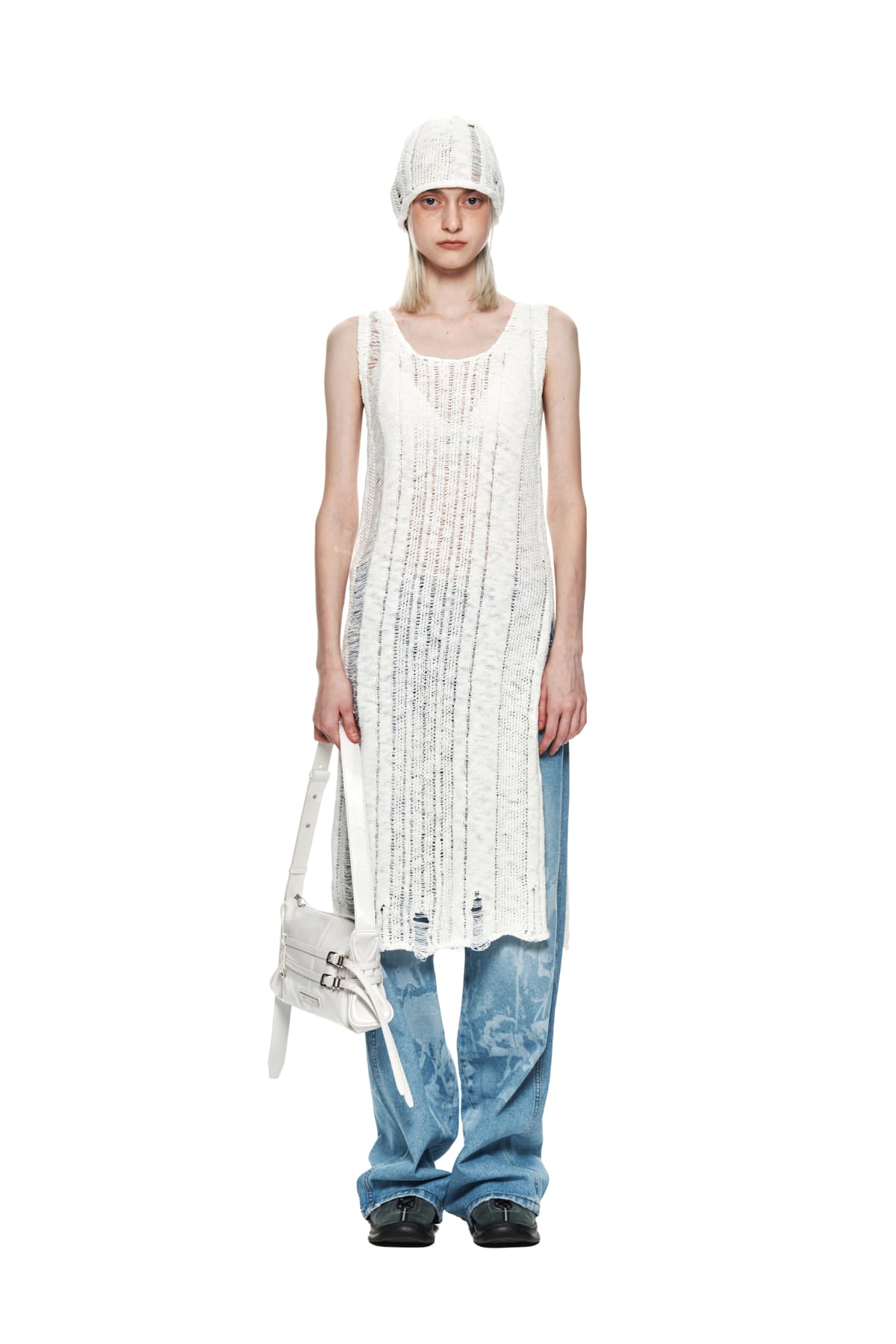 Matinkim Stripe Chunky Knit Dress IN Ivory