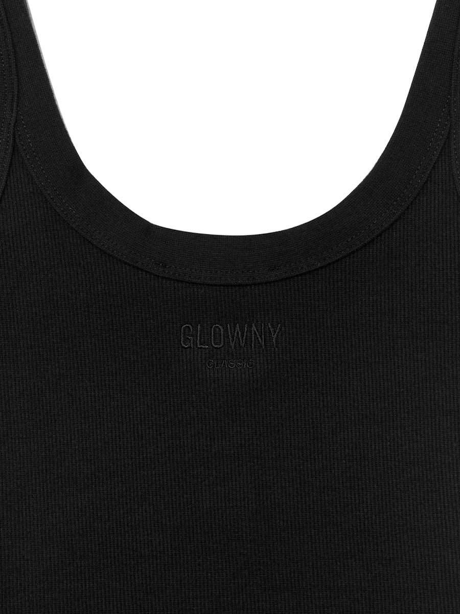 GLOWNY G Scoop Neck Bodysuit (Black)
