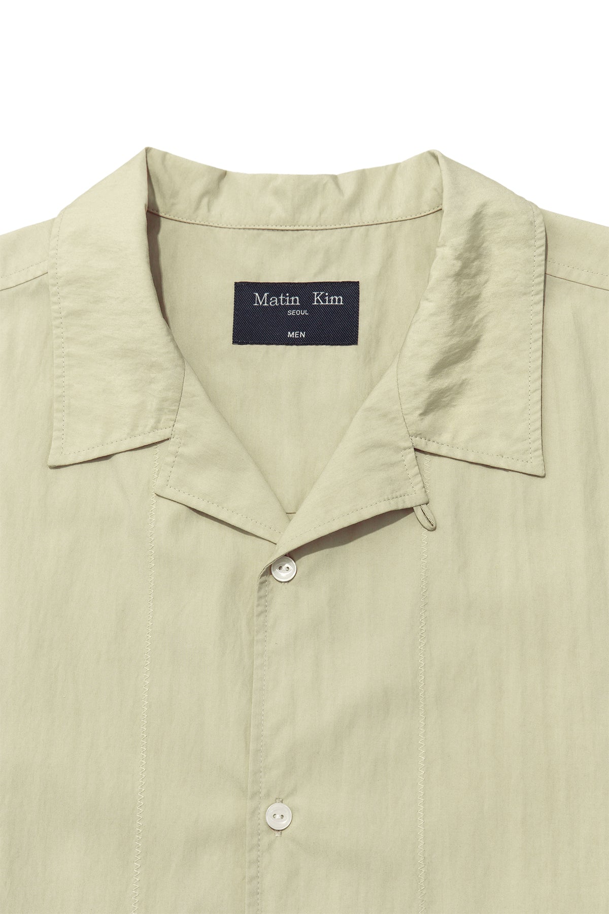 Matinkim Zigzag Stitch Point Shirt For Men IN Light Green
