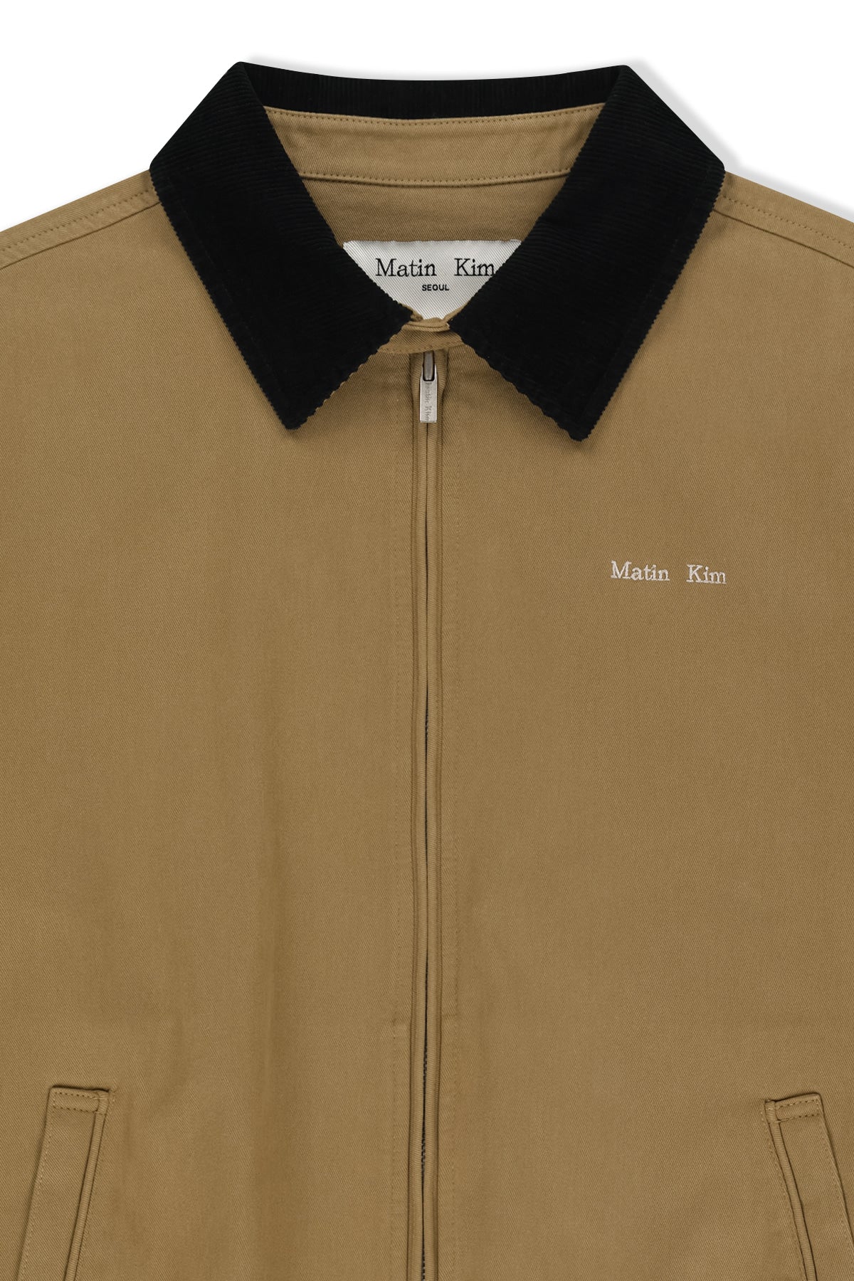 Matinkim Corduroy Contrast Trim Blouson Jumper IN Beige