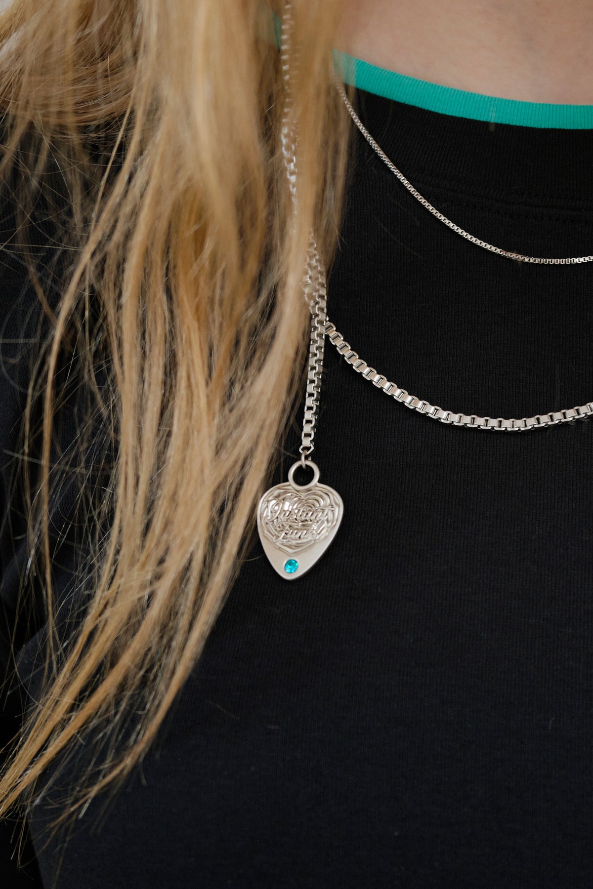 Instantfunk Layered Drop Chain Necklace - Silver
