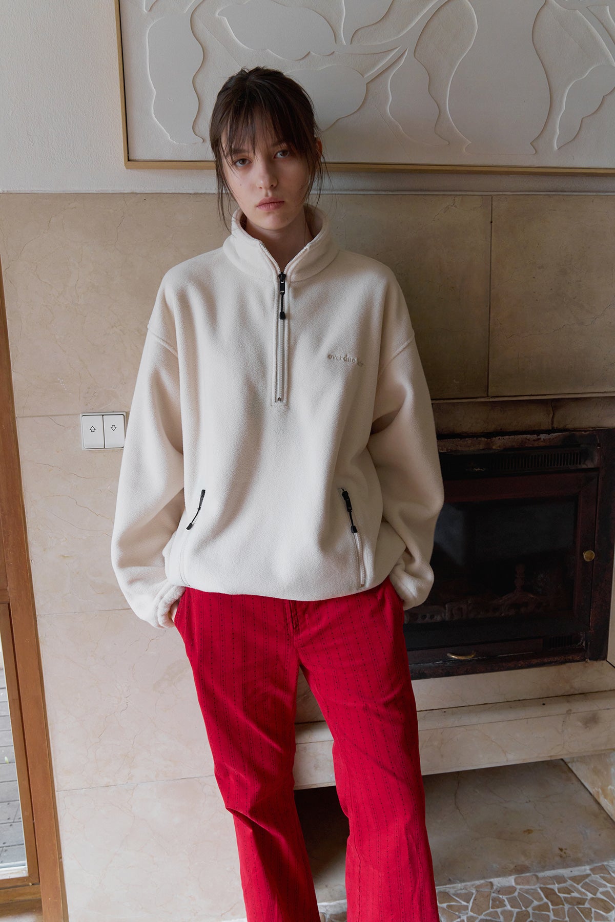 Overdueflair Corduroy Bootcut Pants Red Star