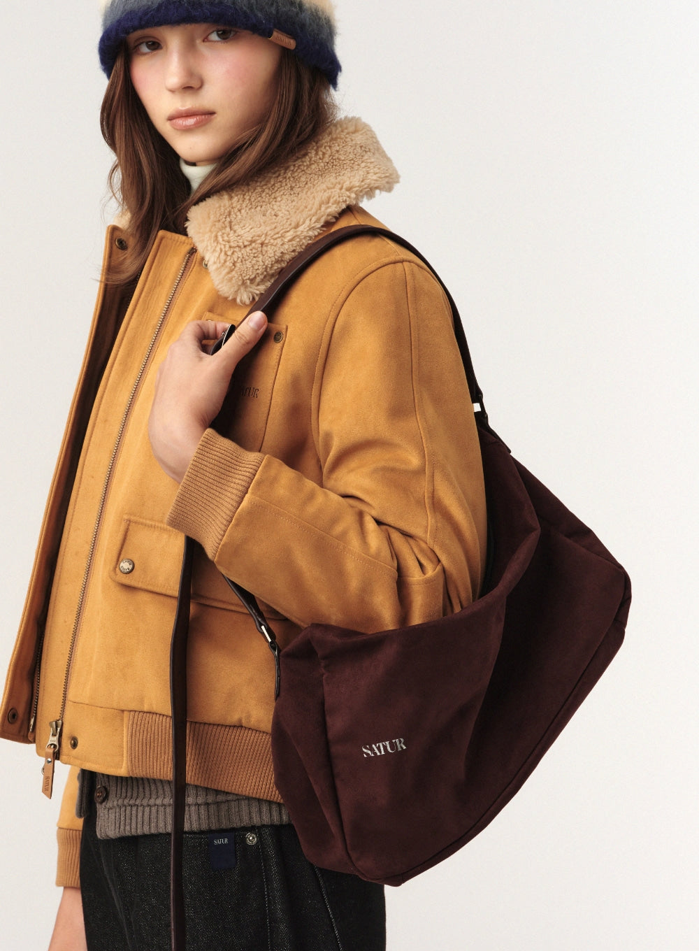 [satur] Verona Big Square Bag - Brown