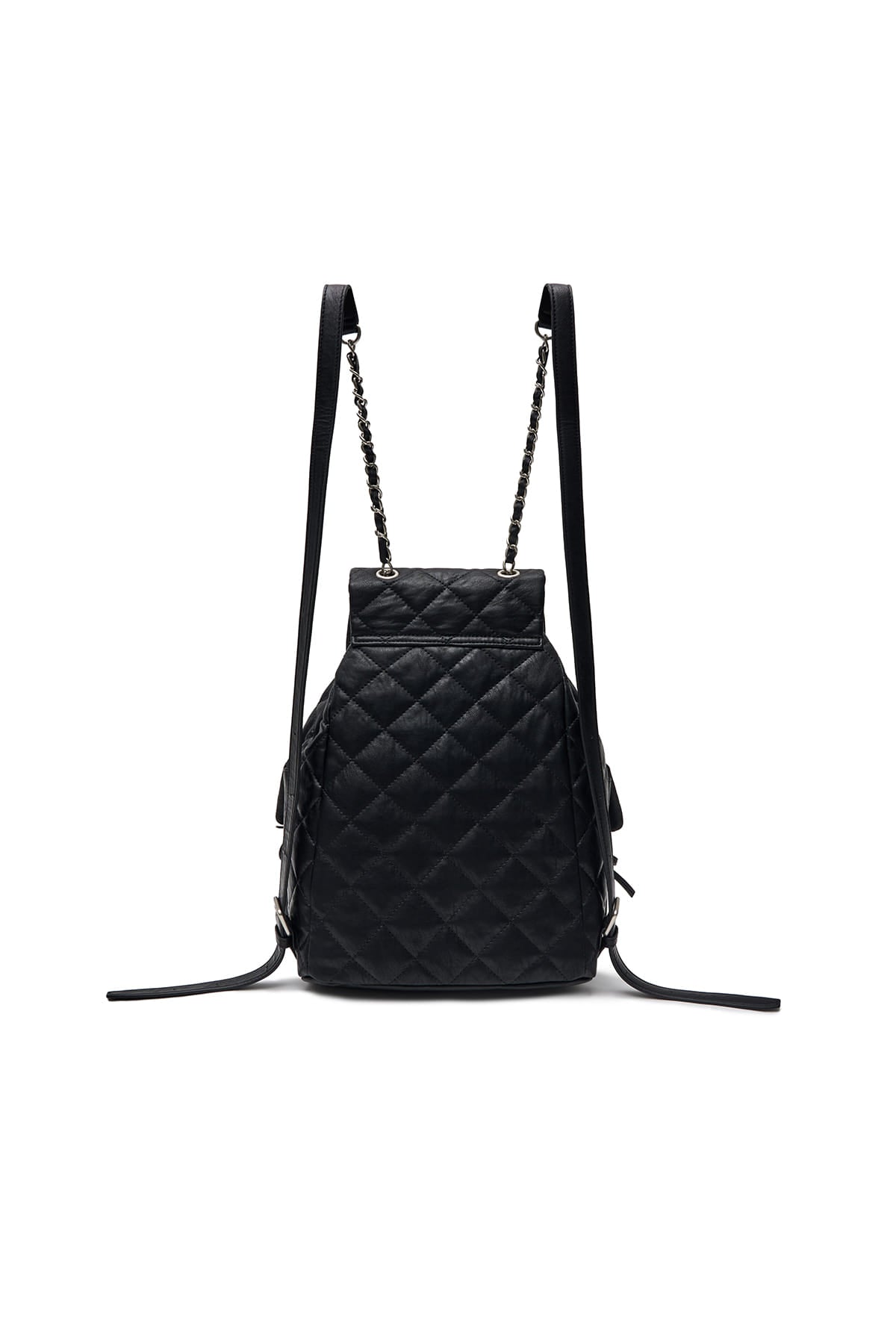 [matinkim] DOUBLE POCKET QUILTING BACKPACK IN BLACK