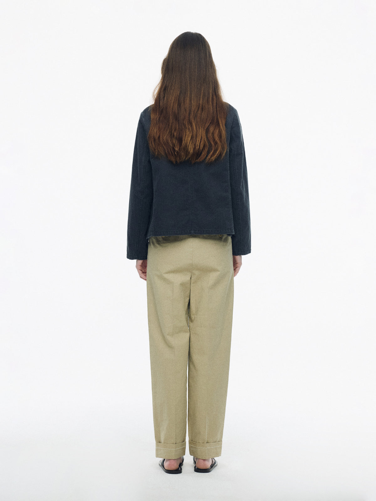 Nothing Written Frame cuff trousers (Light beige)