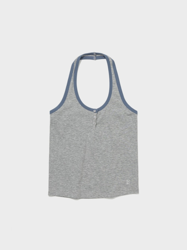 Low Classic Lc Soft Halterneck Sleeveless Melange Grey