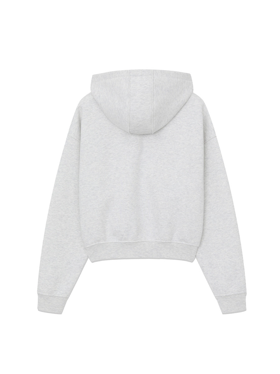 GLOWNY G Warm Core Zip Hoodie (Melange Gray)