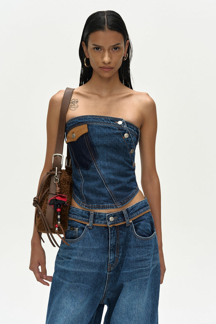 Andersson Bell Denim Twist Bustier