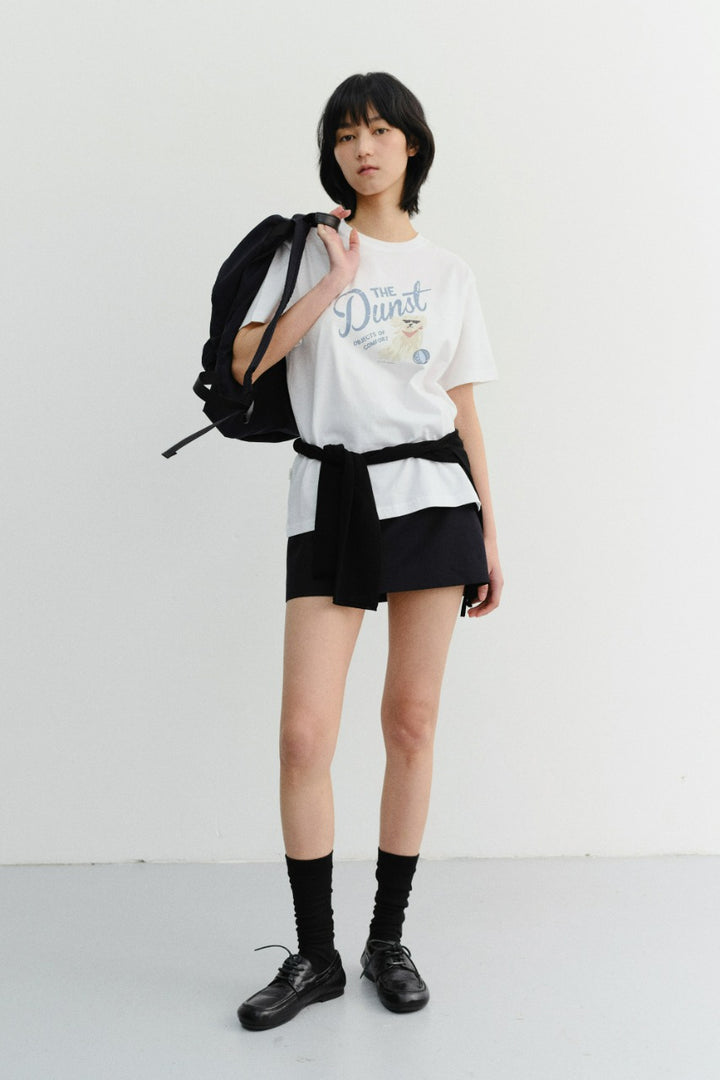 Dunst Unisex Drawing Puppy T-Shirt Off White