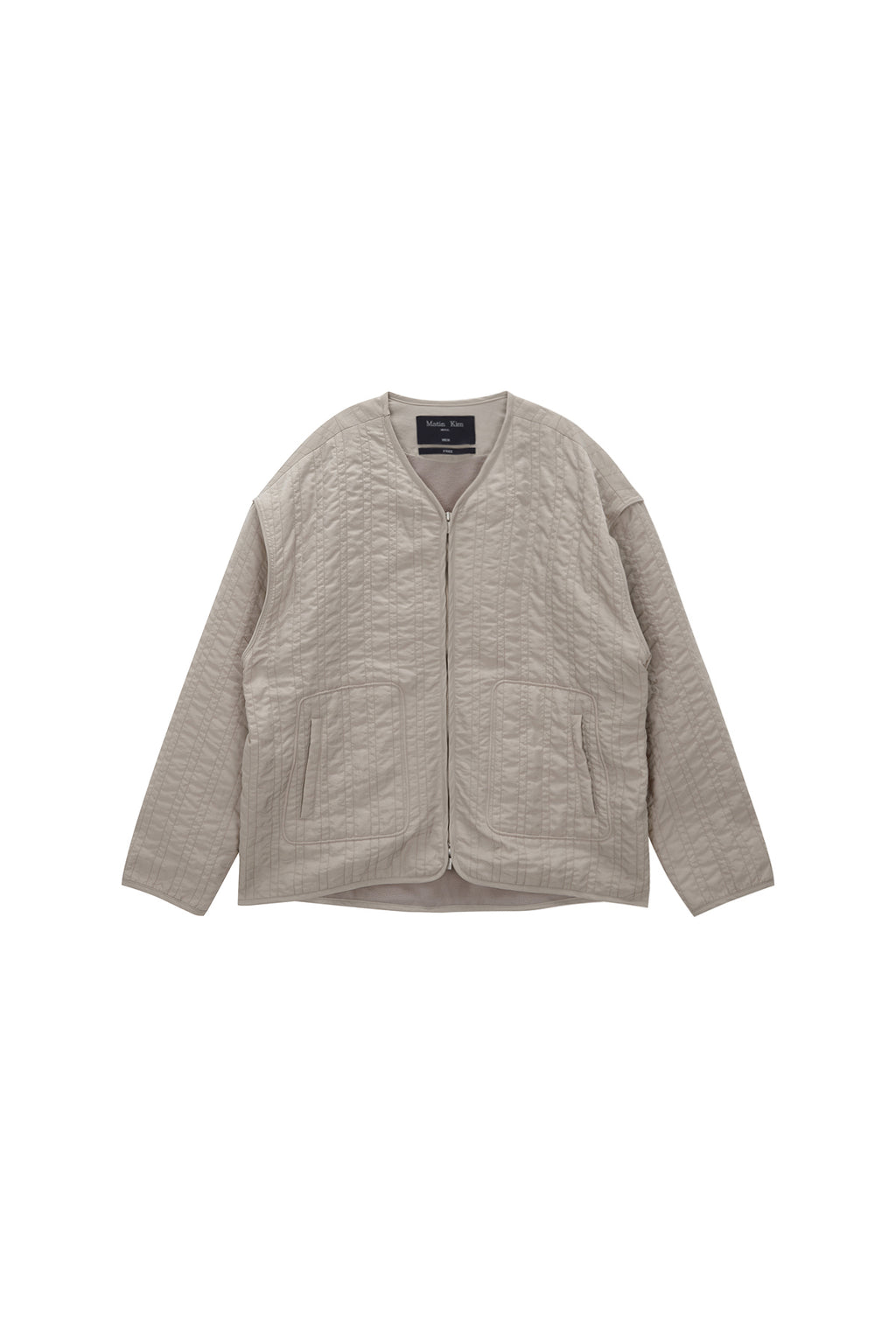 Matinkim Warm UP Quilting Jumper For Men IN Light Beige