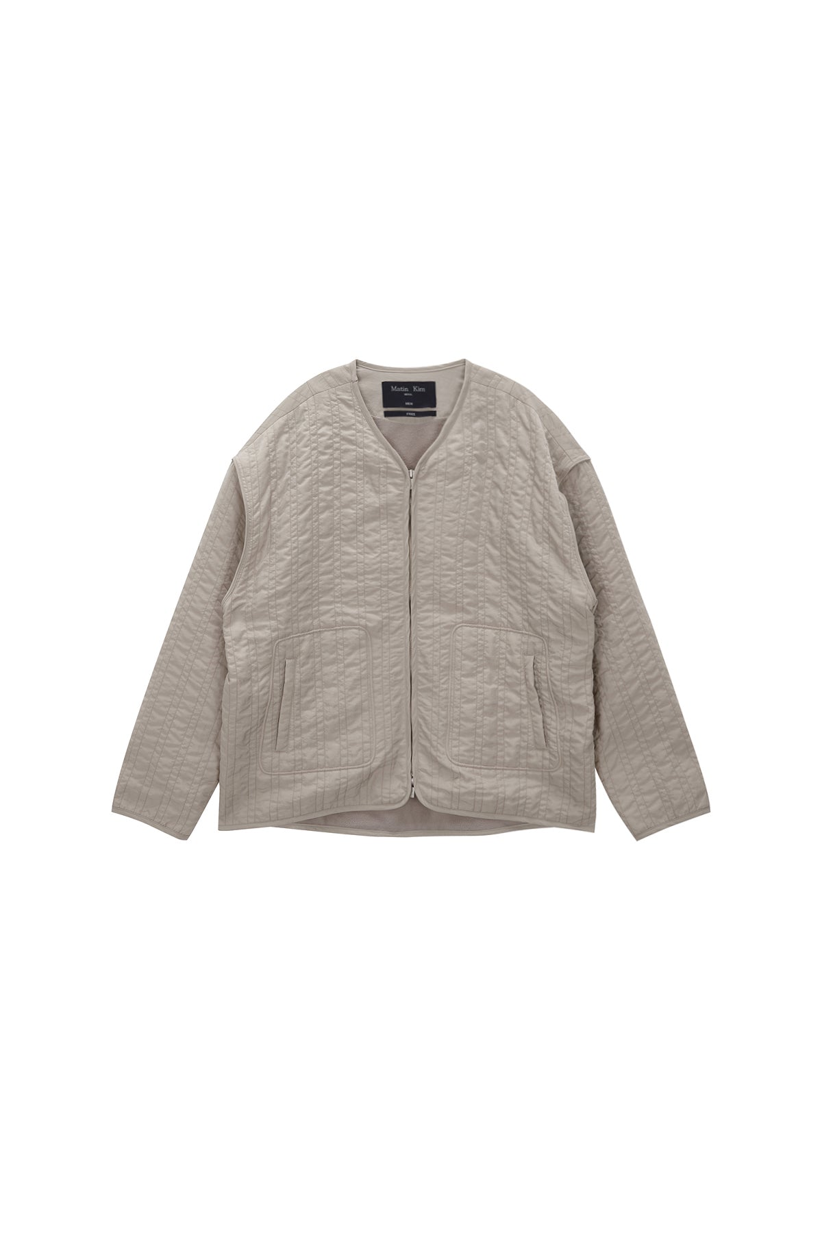 Matinkim Warm UP Quilting Jumper For Men IN Light Beige