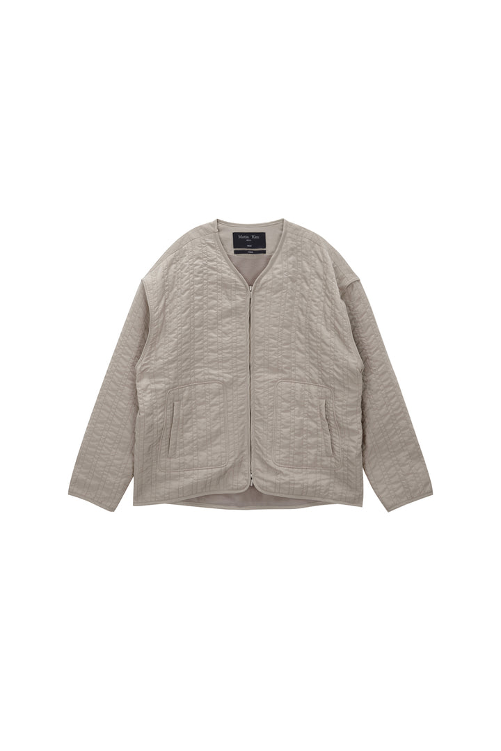Matinkim Warm UP Quilting Jumper For Men IN Light Beige