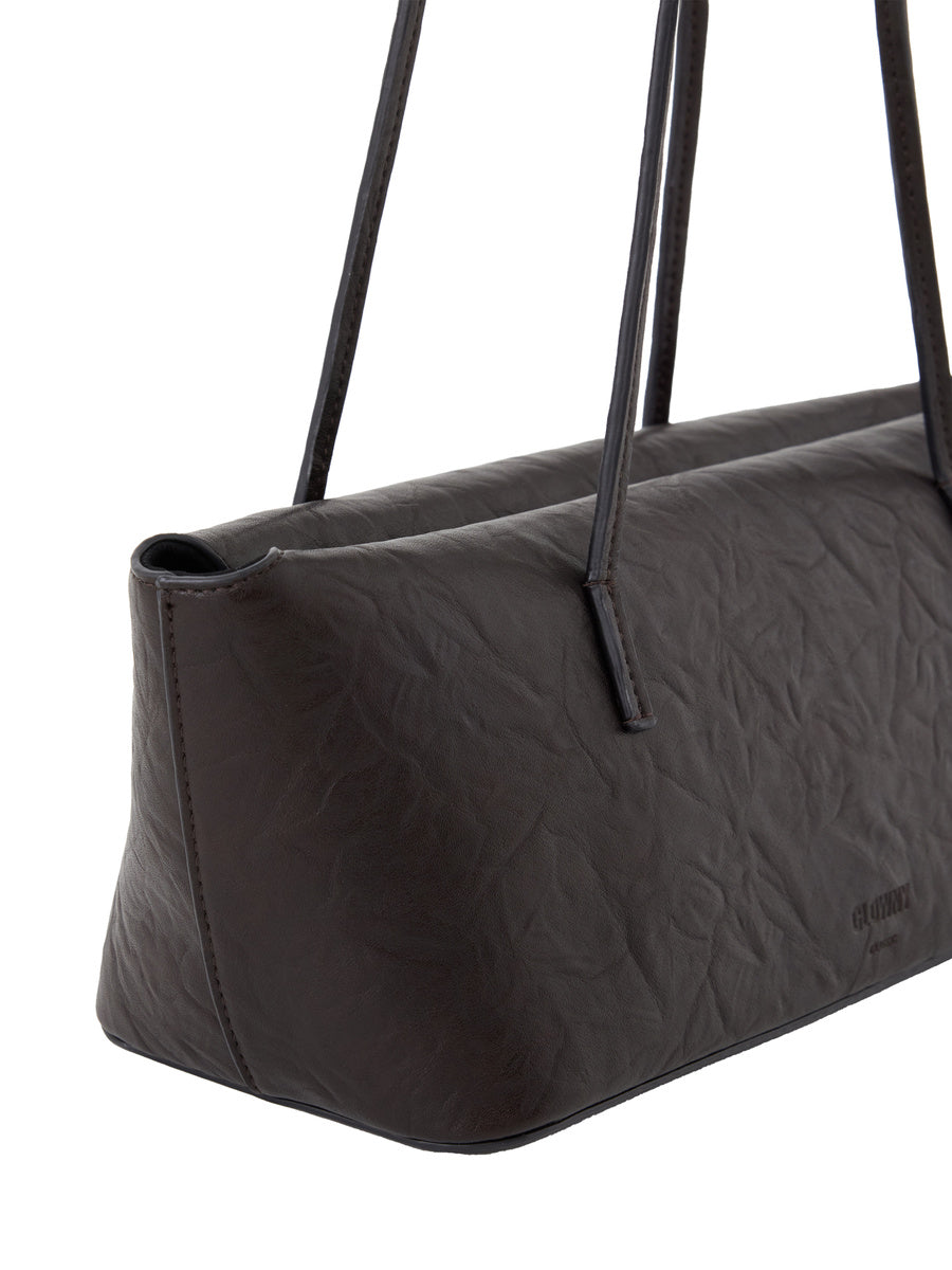GLOWNY G Wrinkle Leather Shoulder Bag (Brown)