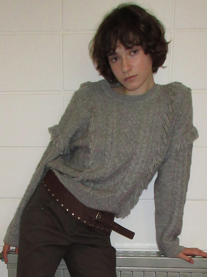 Raive Cable Tassels Knit Sweater