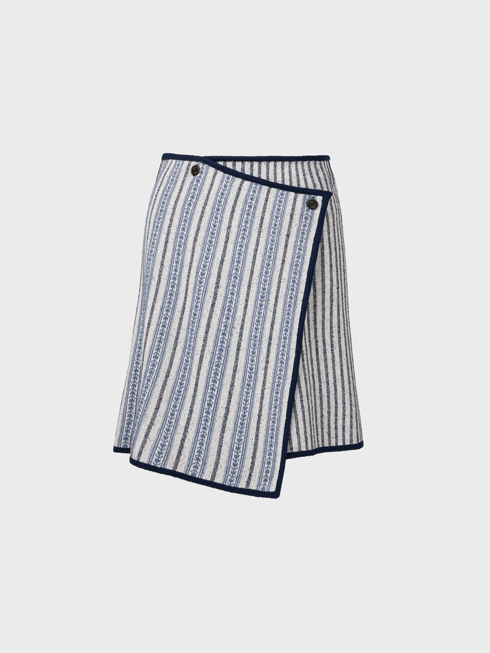 EENK Jacquard Knitwear Wrap Skirt - Blue