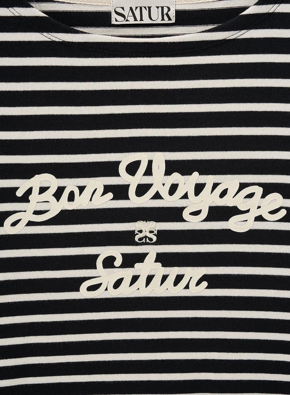 [satur] (W) Bon Voyage Border Long Sleeve - Black