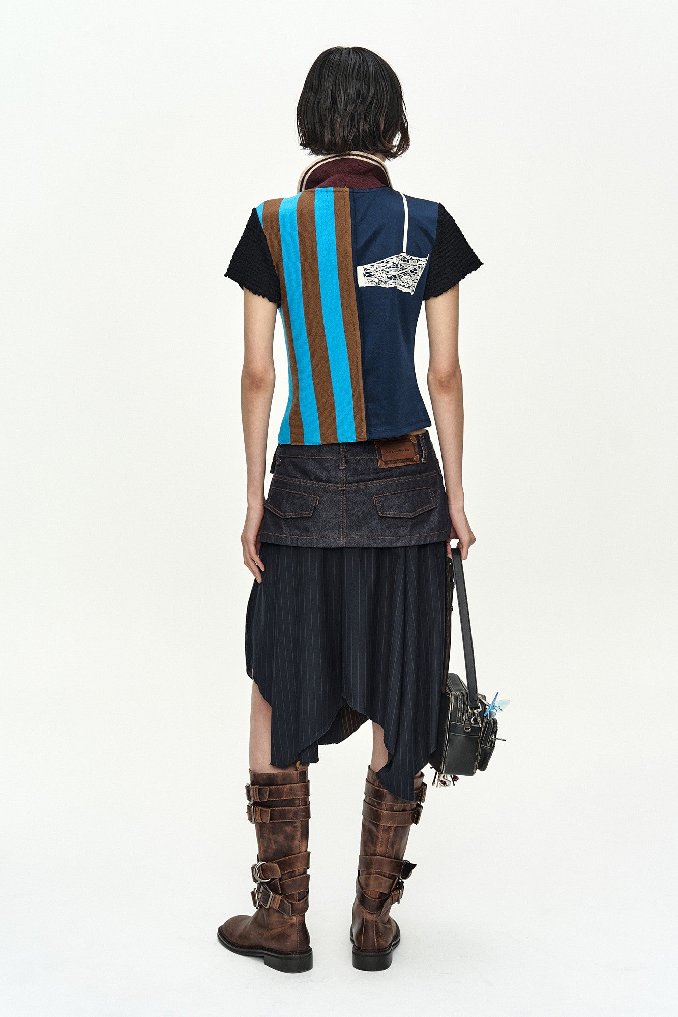 Andersson Bell Reworked Football Collar Top