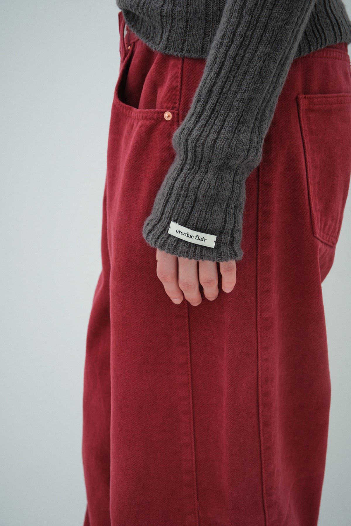 Overdueflair Mohair Rib Knit Top Charcoal
