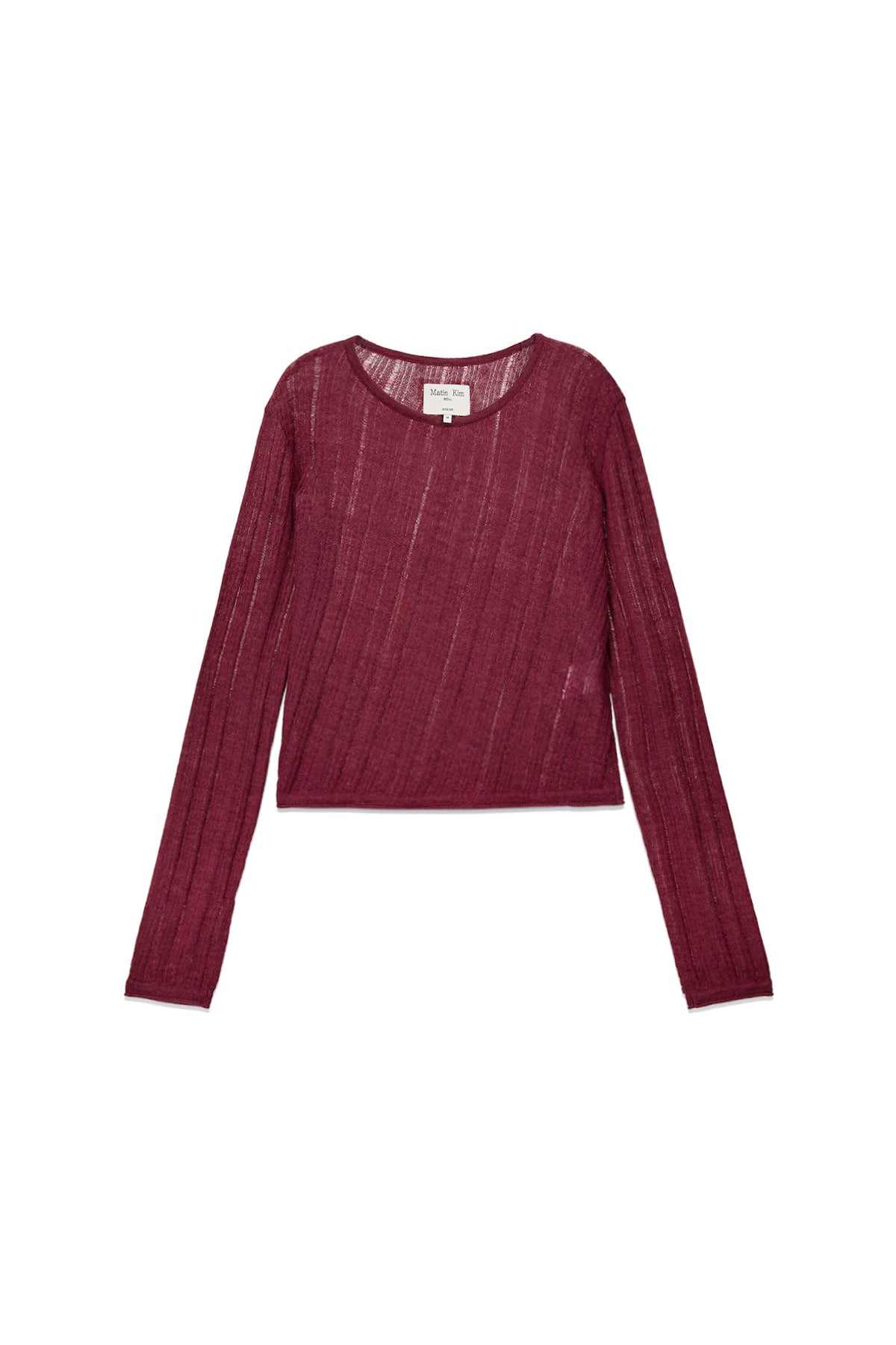 Matinkim Diagonal Texture Knit Top IN Burgundy