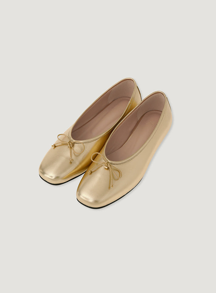 Mango Maniplease Clea Flat Shoes Gold