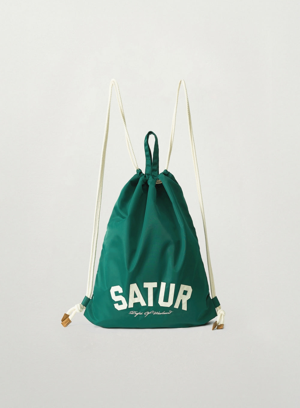 Satur Nylon Draw String Bag - Green