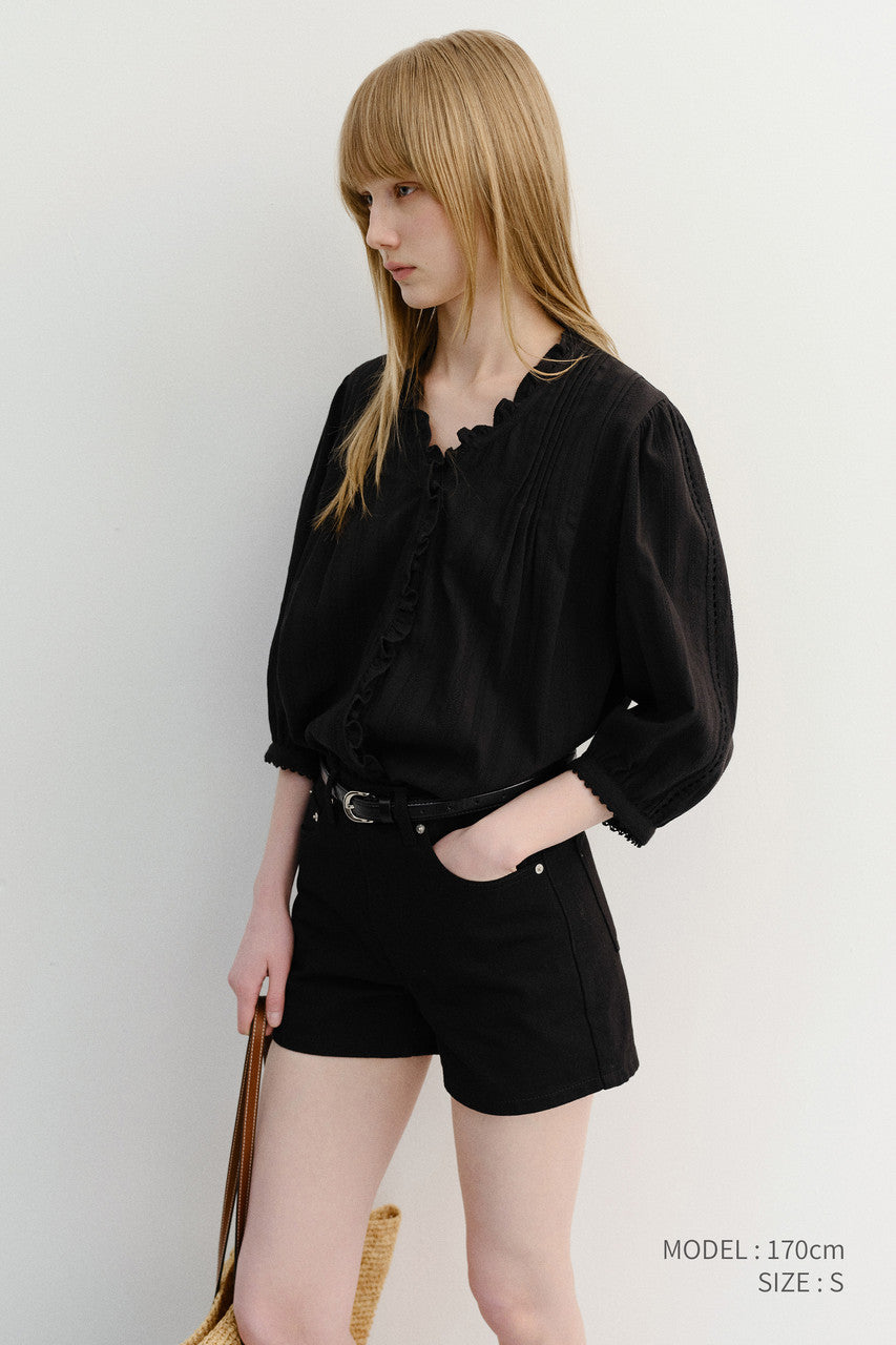 Dunst Mini Denim Shorts Black