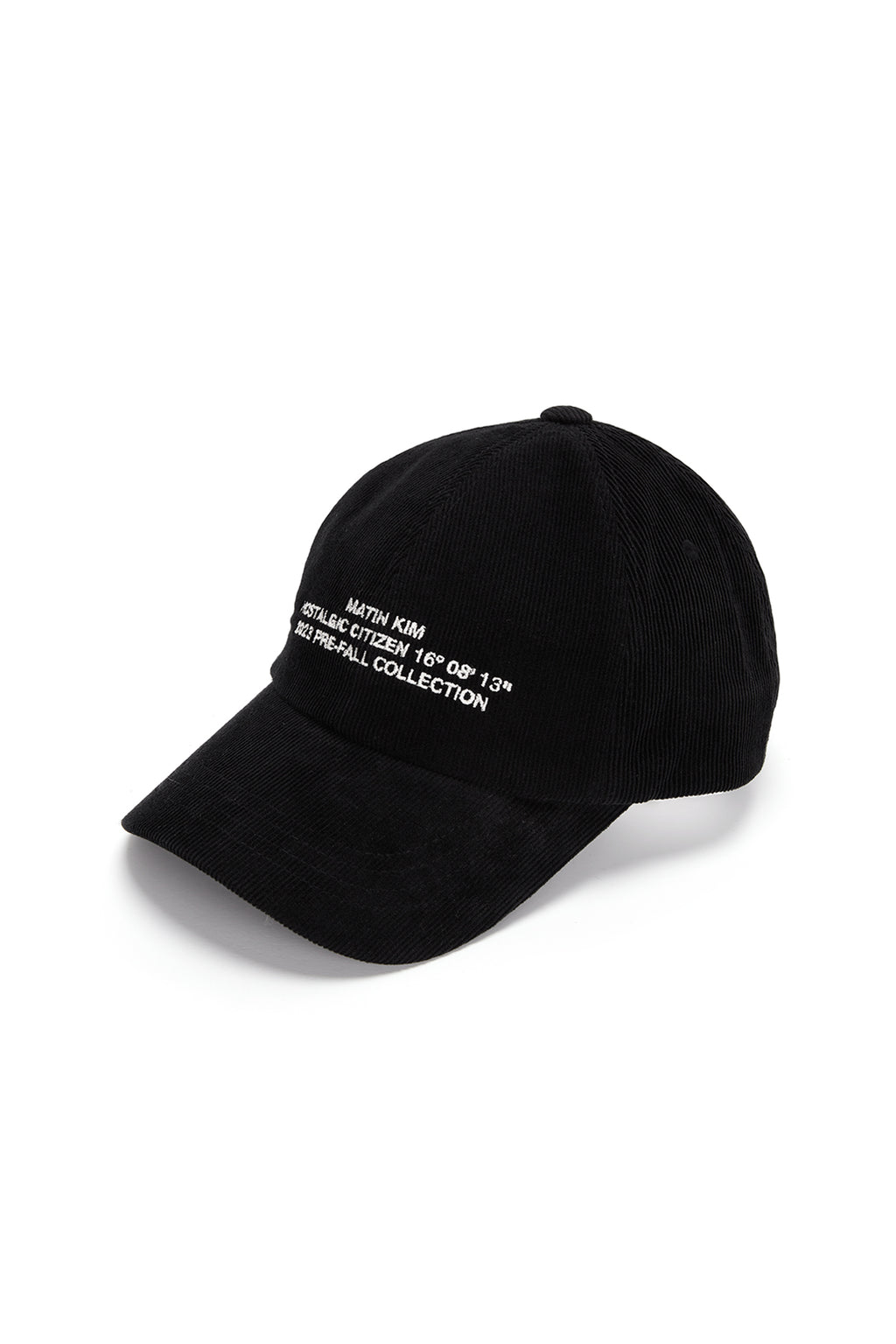 [matinkim] CORDUROY LETTERING BALL CAP IN BLACK