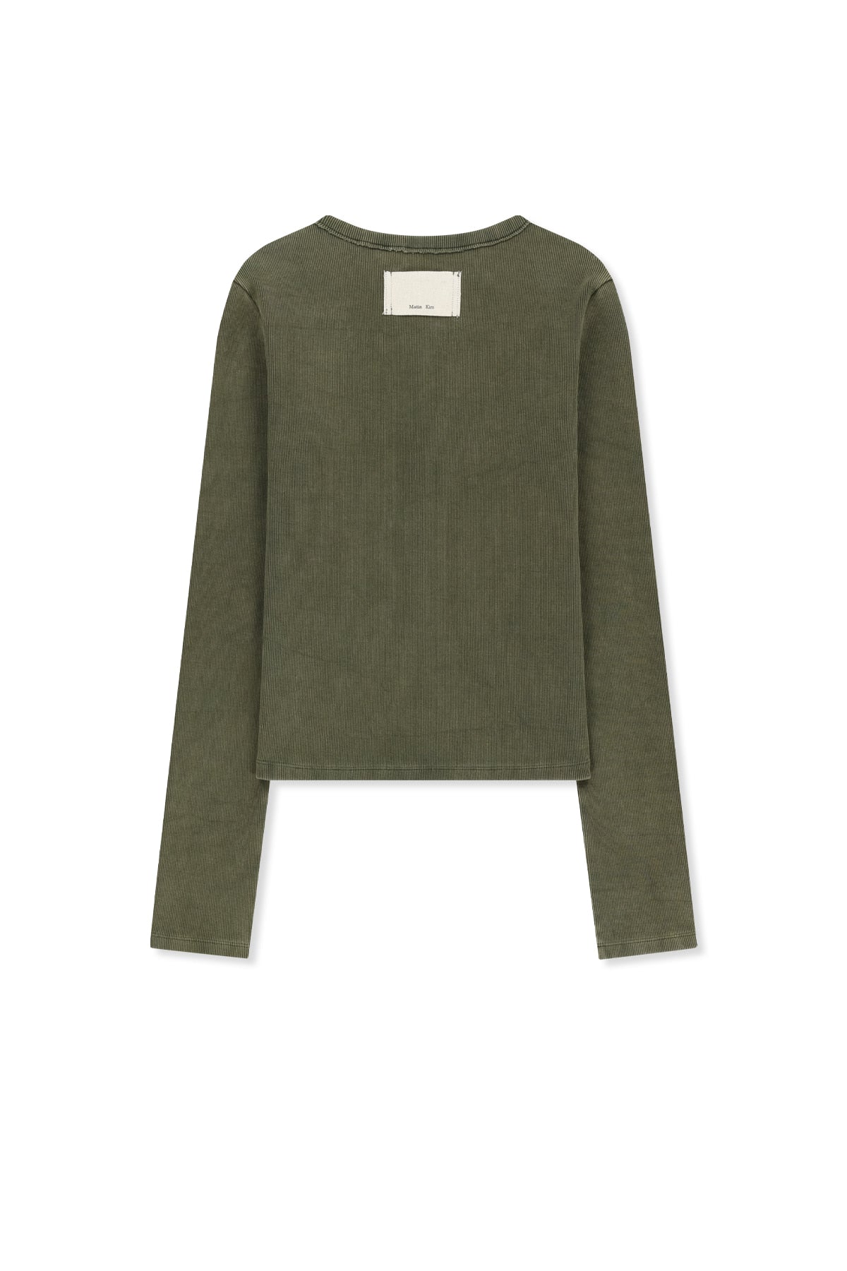 Matinkim Washed Rib Button Detail Top IN Khaki