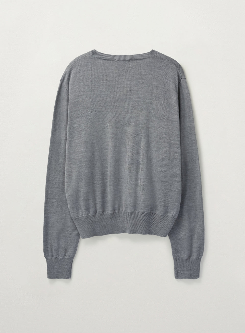 [satur] (W) V-Neck Fine Wool Knit - Melange Gray
