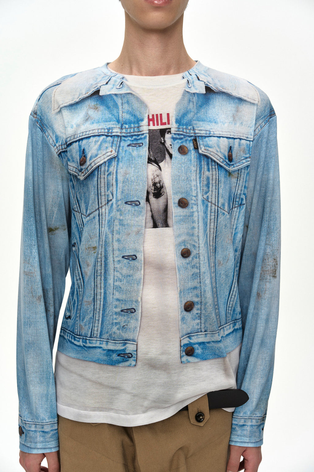 Andersson Bell Unisex Denim Jacketed Trompe-L’Oeil L/S T-Shirt