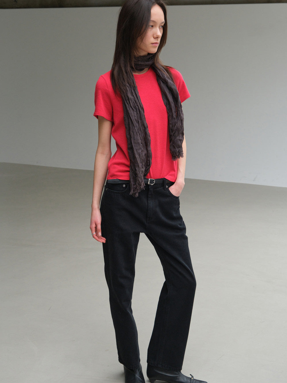 Low Classic Half Sleeve Wool Blend T-Shirts Red - Low Classic