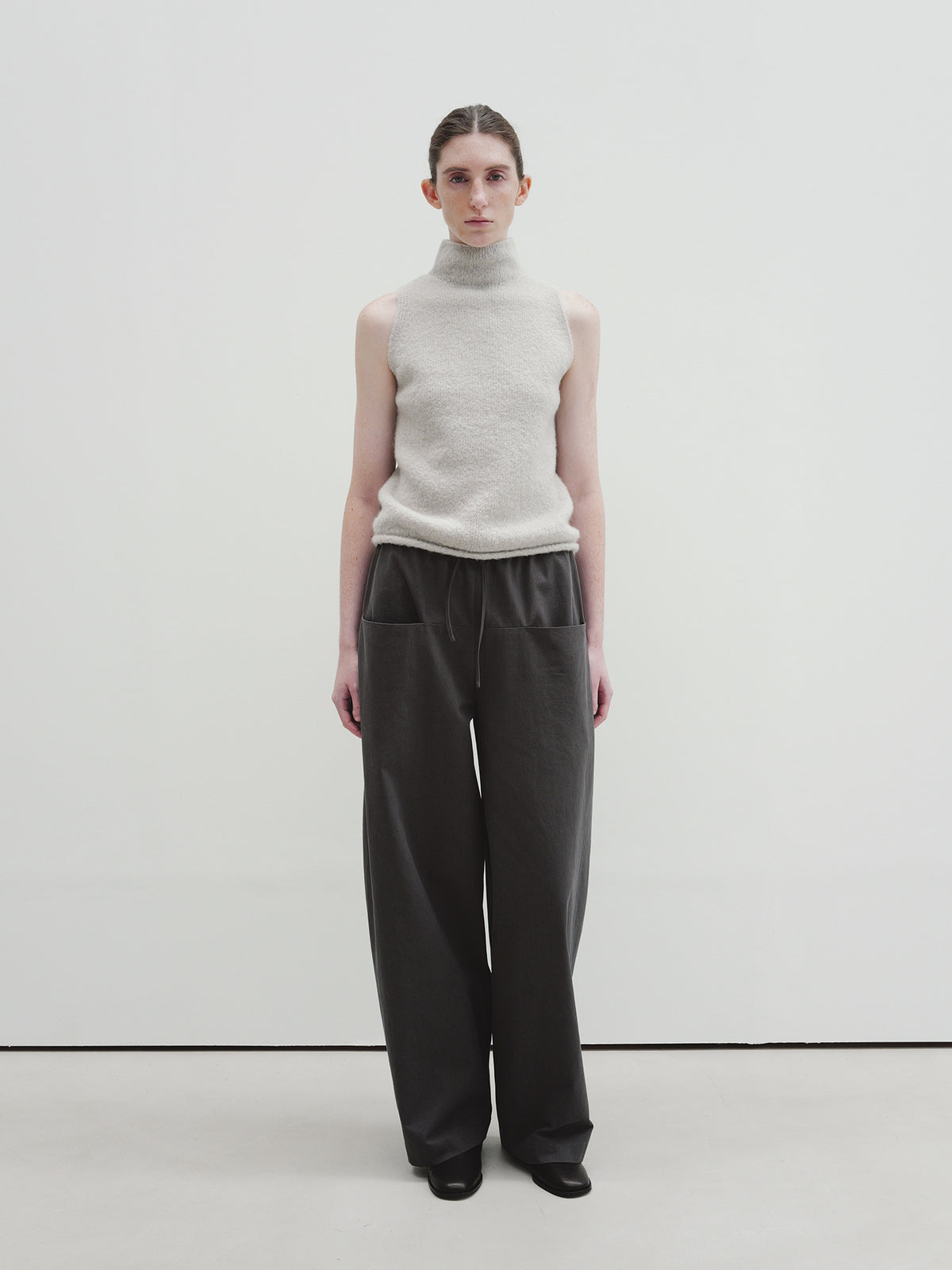 Moia turtle knit top (light gray)
