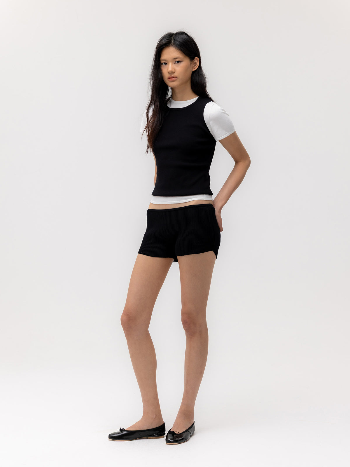 GLOWNY G Knit Rest Shorts (Black)