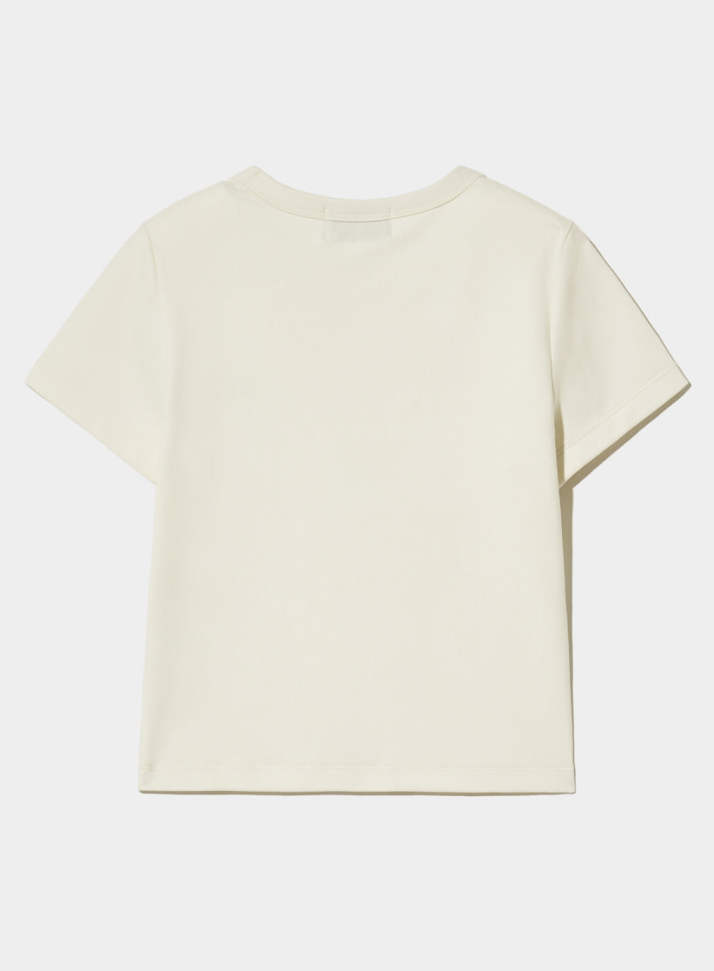 [satur] (W) Essential Basic Logo T-Shirt - Cream Ivory