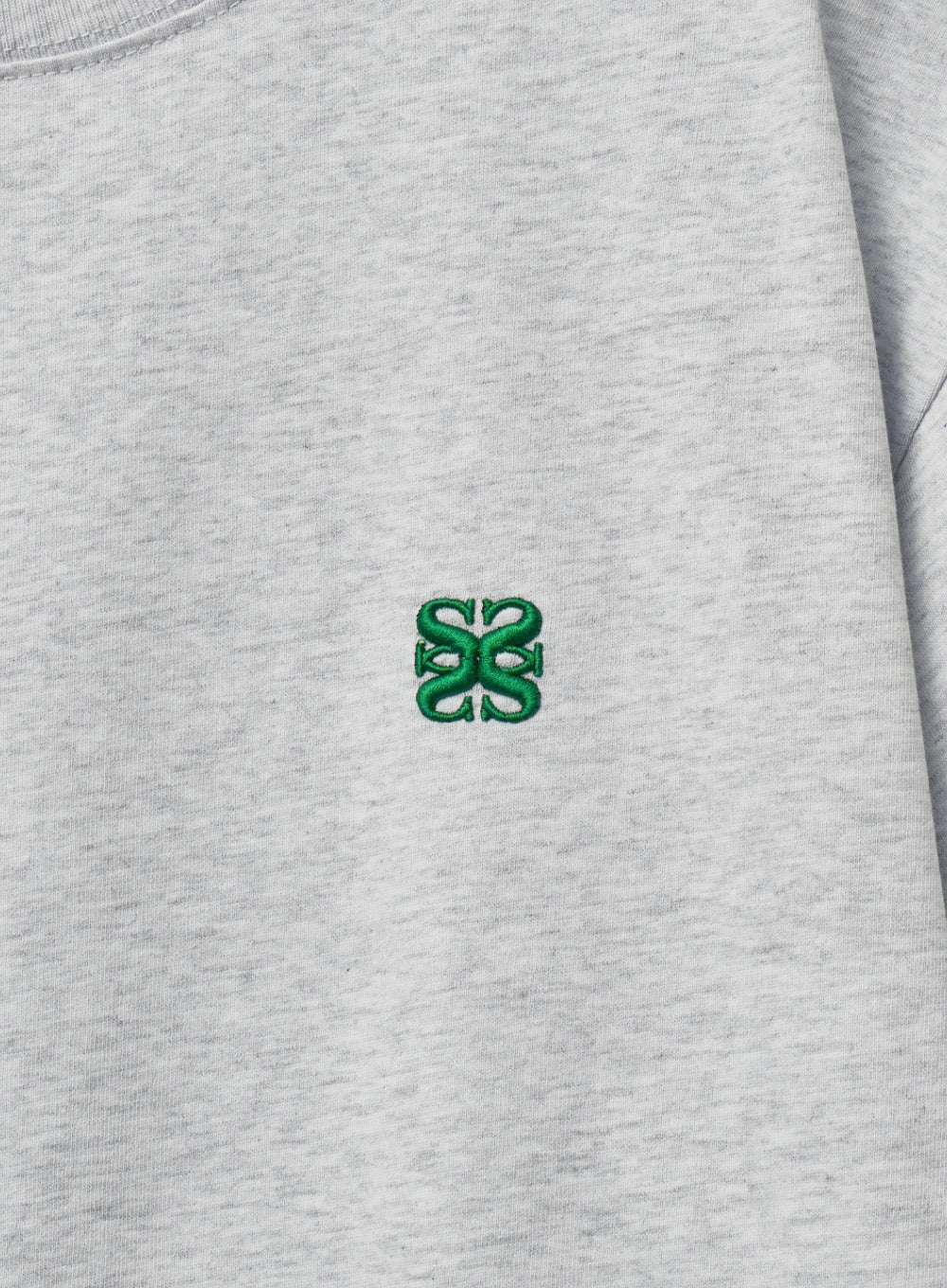 [satur] (W) Classic Small Logo T-Shirt - Melange White