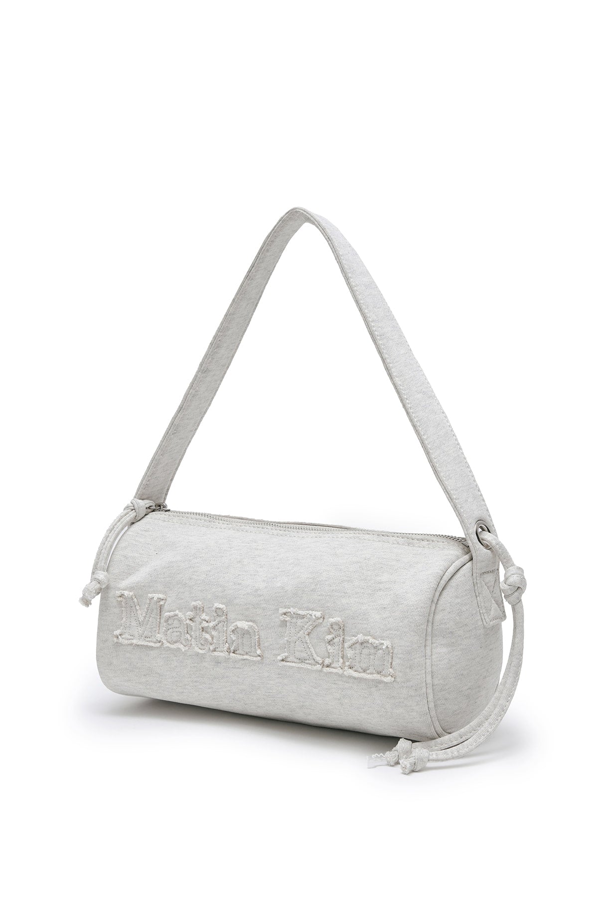 matinkim APPLIQUE LOGO JERSEY DUFFLE BAG IN LIGHT BEIGE - View 3