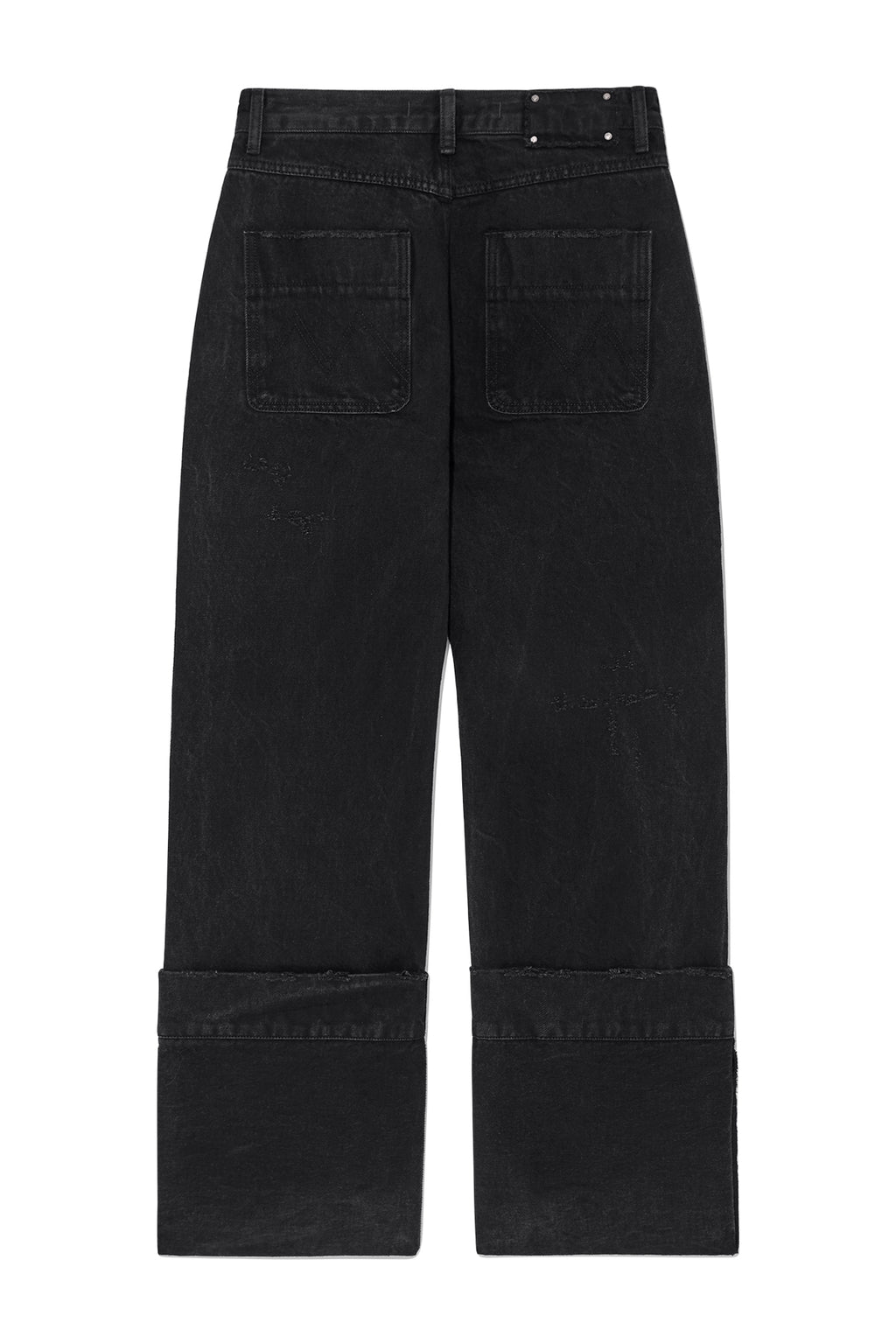 [matinkim] DAMAGE TURN UP DENIM PANTS IN BLACK
