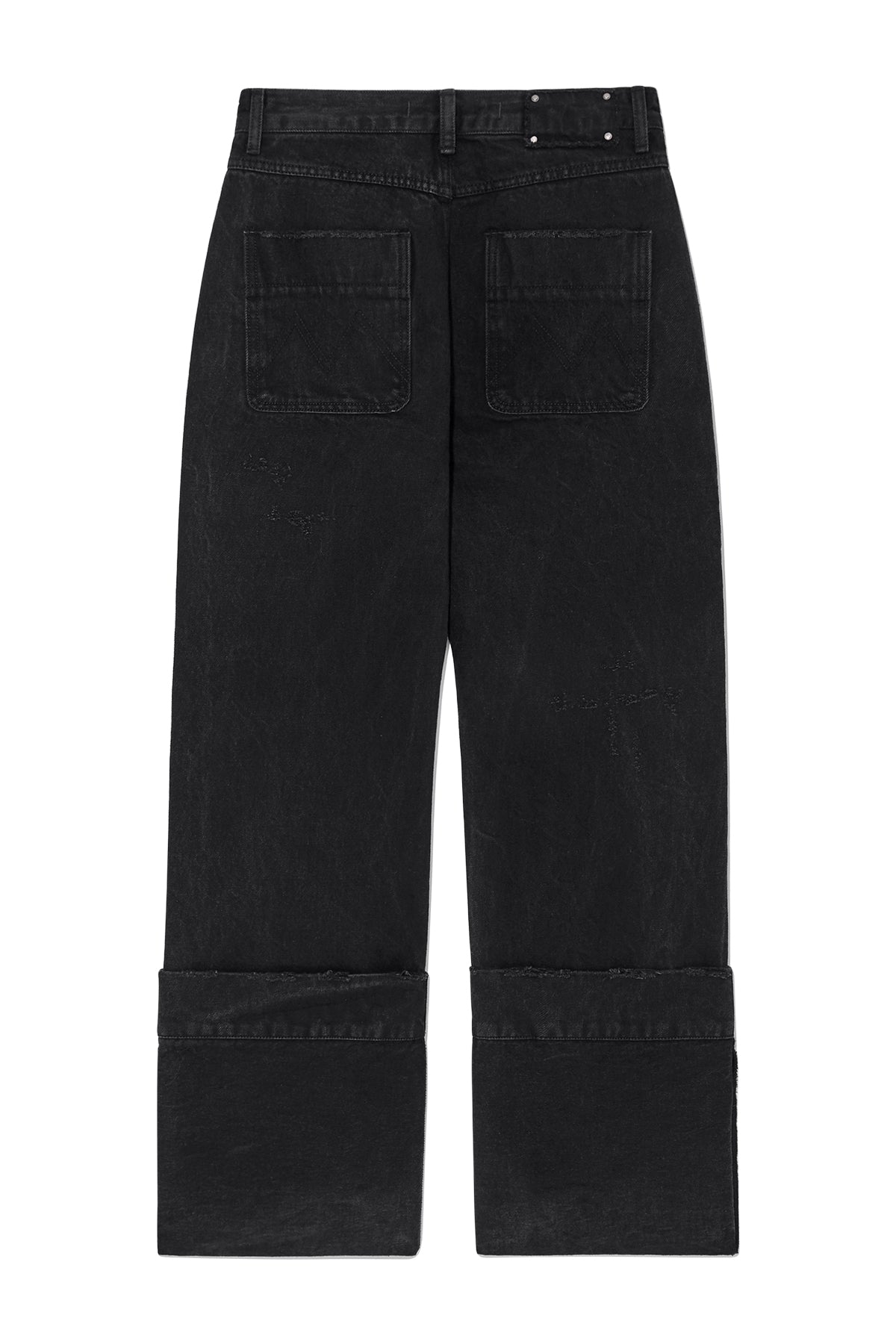 [matinkim] DAMAGE TURN UP DENIM PANTS IN BLACK