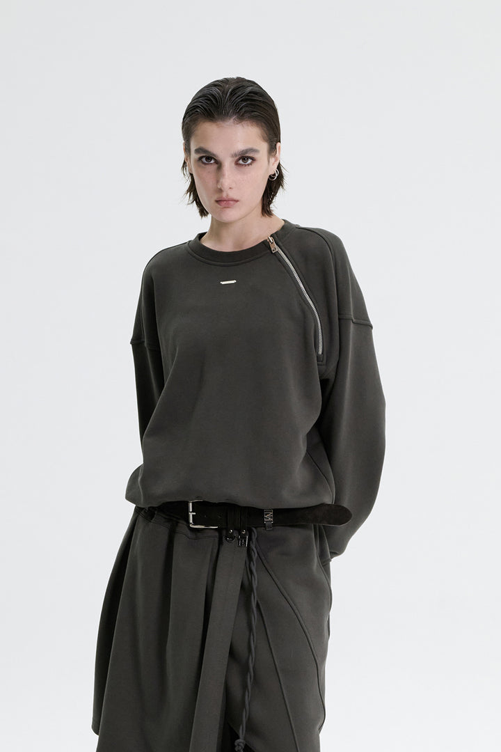 Treemingbird Zipper Sweat Shirt Charcoal