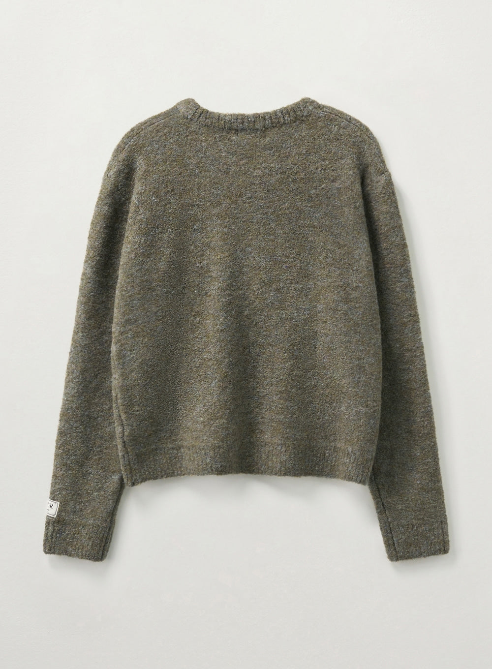 [satur] (W) Fleece Crew Neck Knit - Khaki