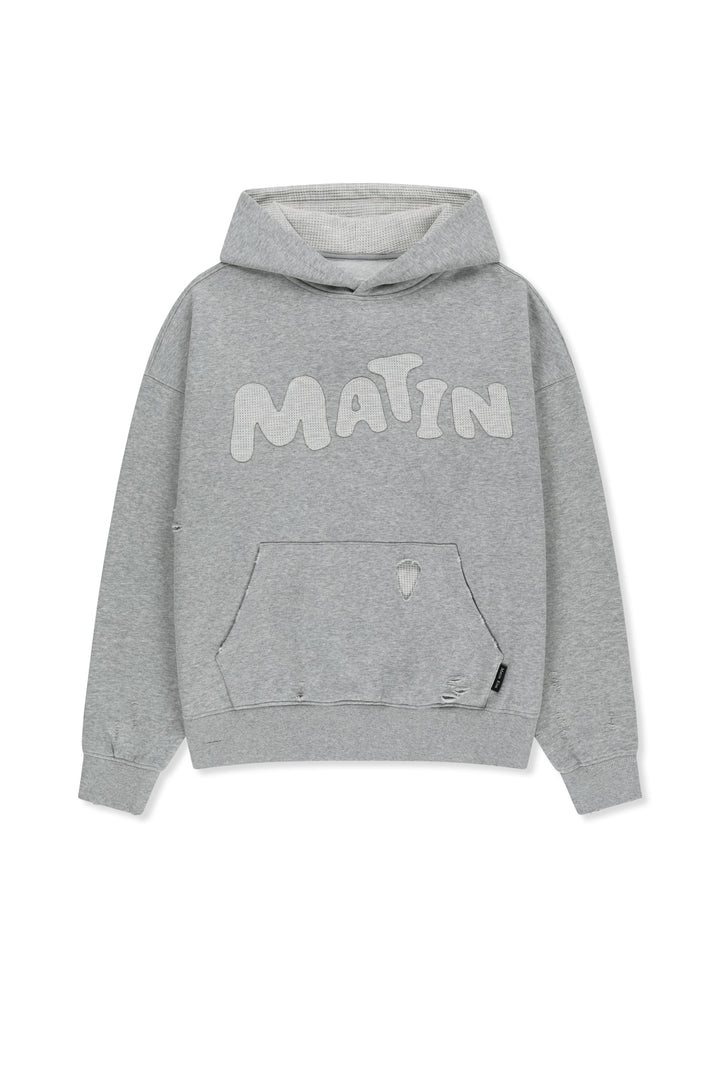 Matinkim Waffle Applique Logo Hood Top IN Grey