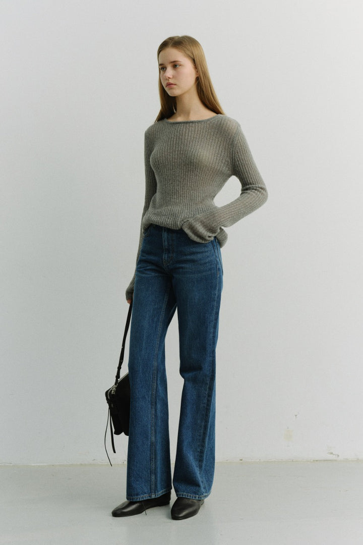 Dunst Relaxed Flared Jeans Classic Blue