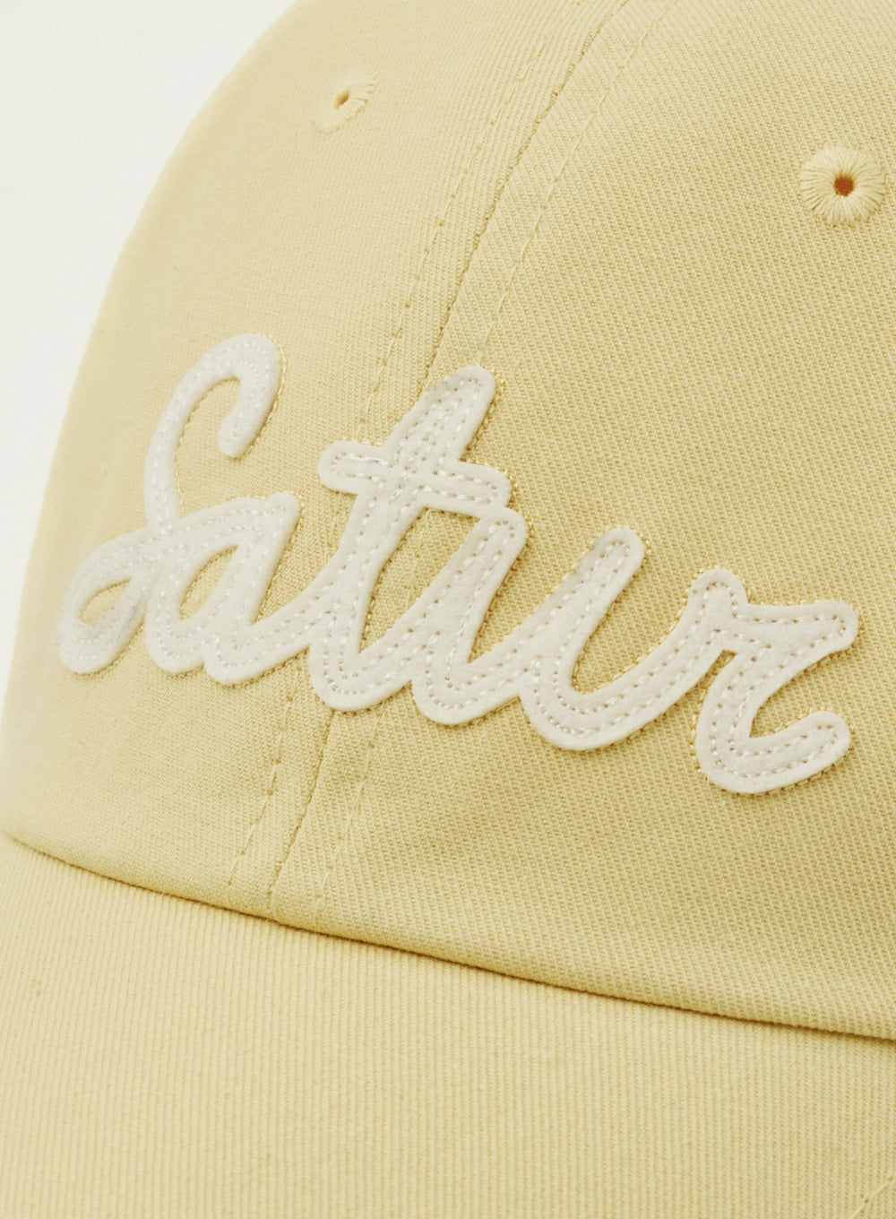 [satur] Vintage Casual Applique Ball Cap - Yellow