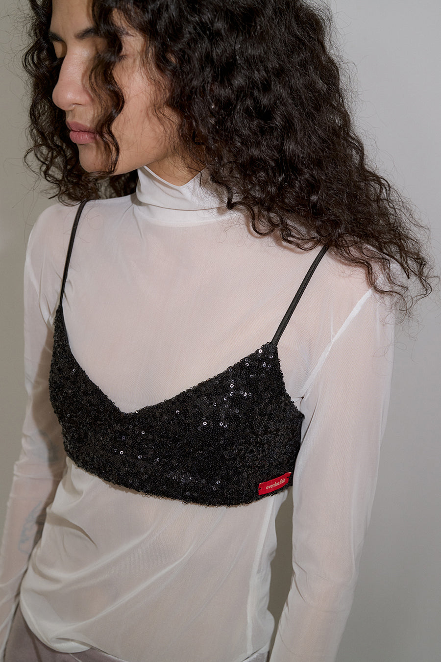 Overdueflair Spangle Bustier Top Black