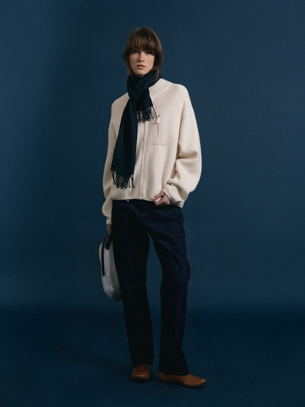 Nothing Written Dicky zip-up jumper (Ivory)