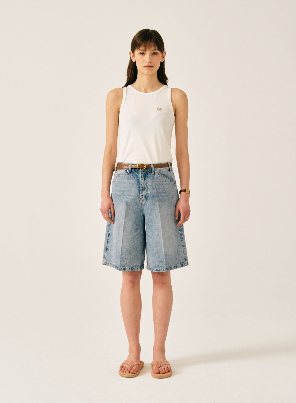 [satur] (W) Nerja Denim Bermuda Pants - Union Light Blue