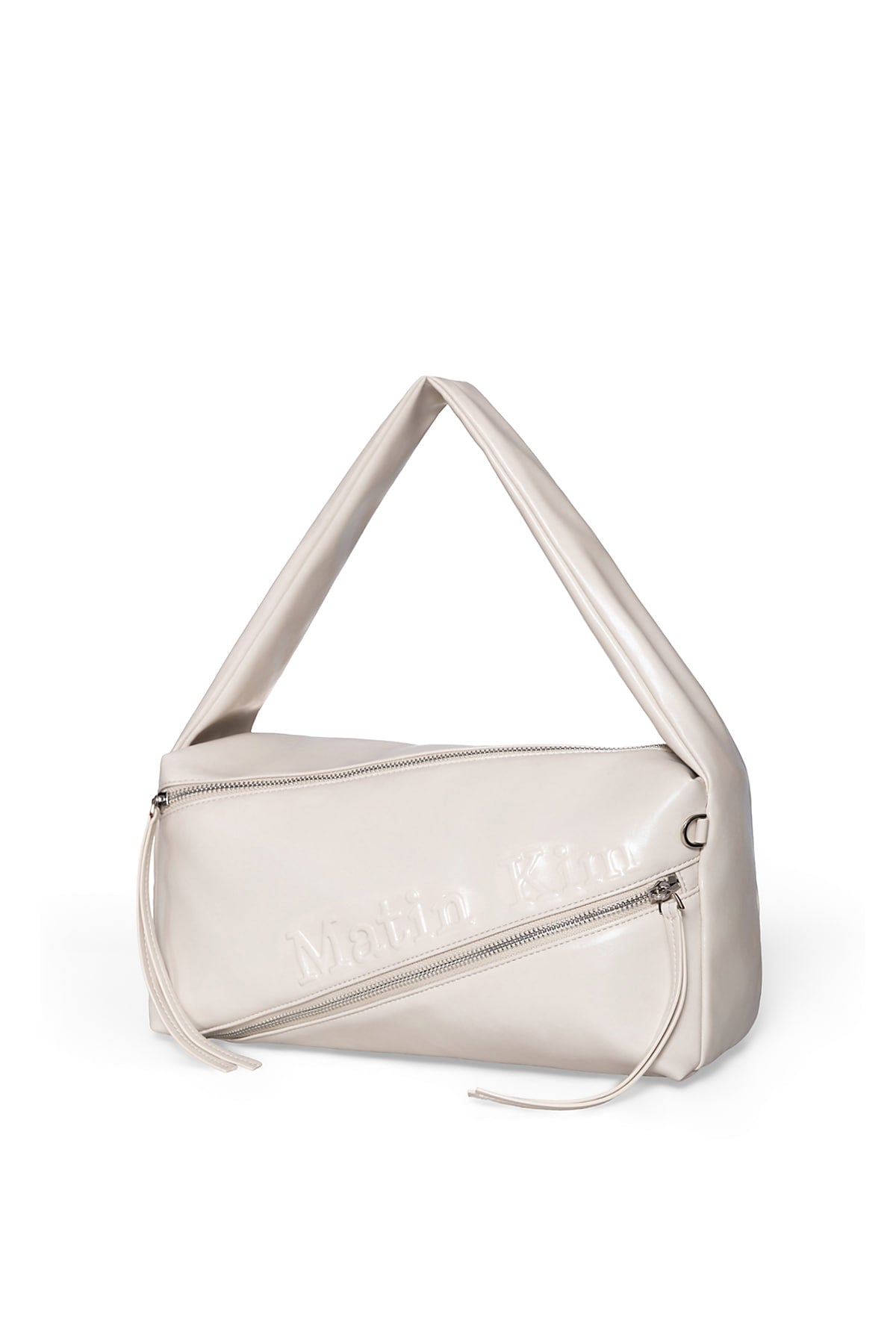 Matinkim Padded Diagonal Zipper Bag IN Ivory