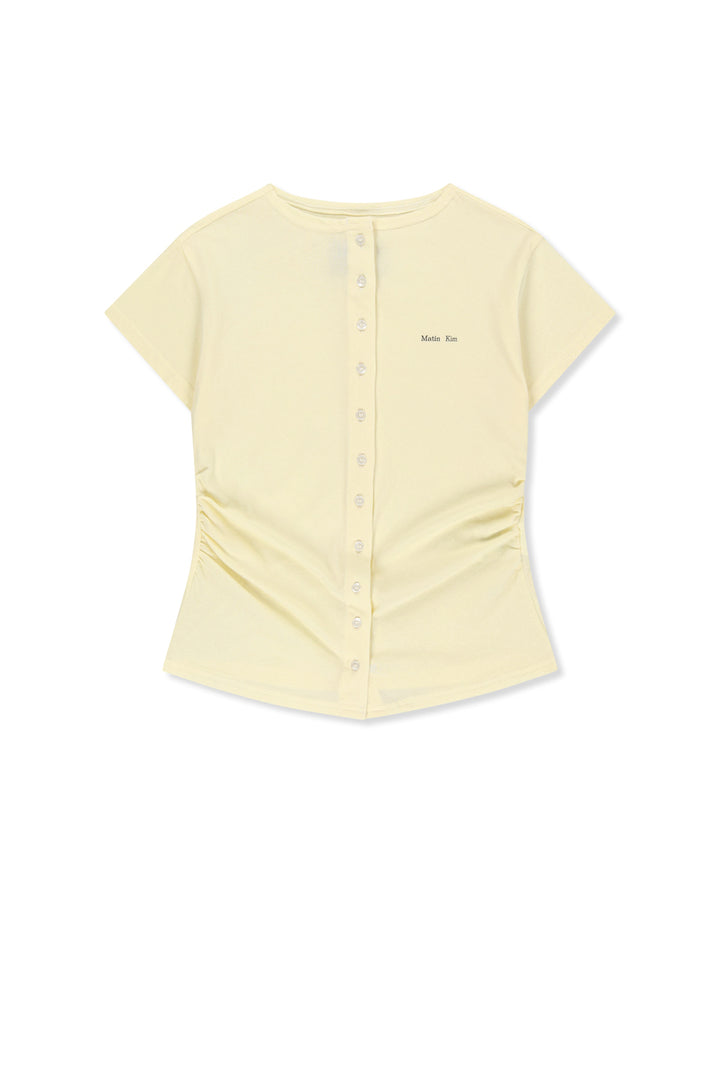 Matinkim Side Shirring Button Top IN Cream