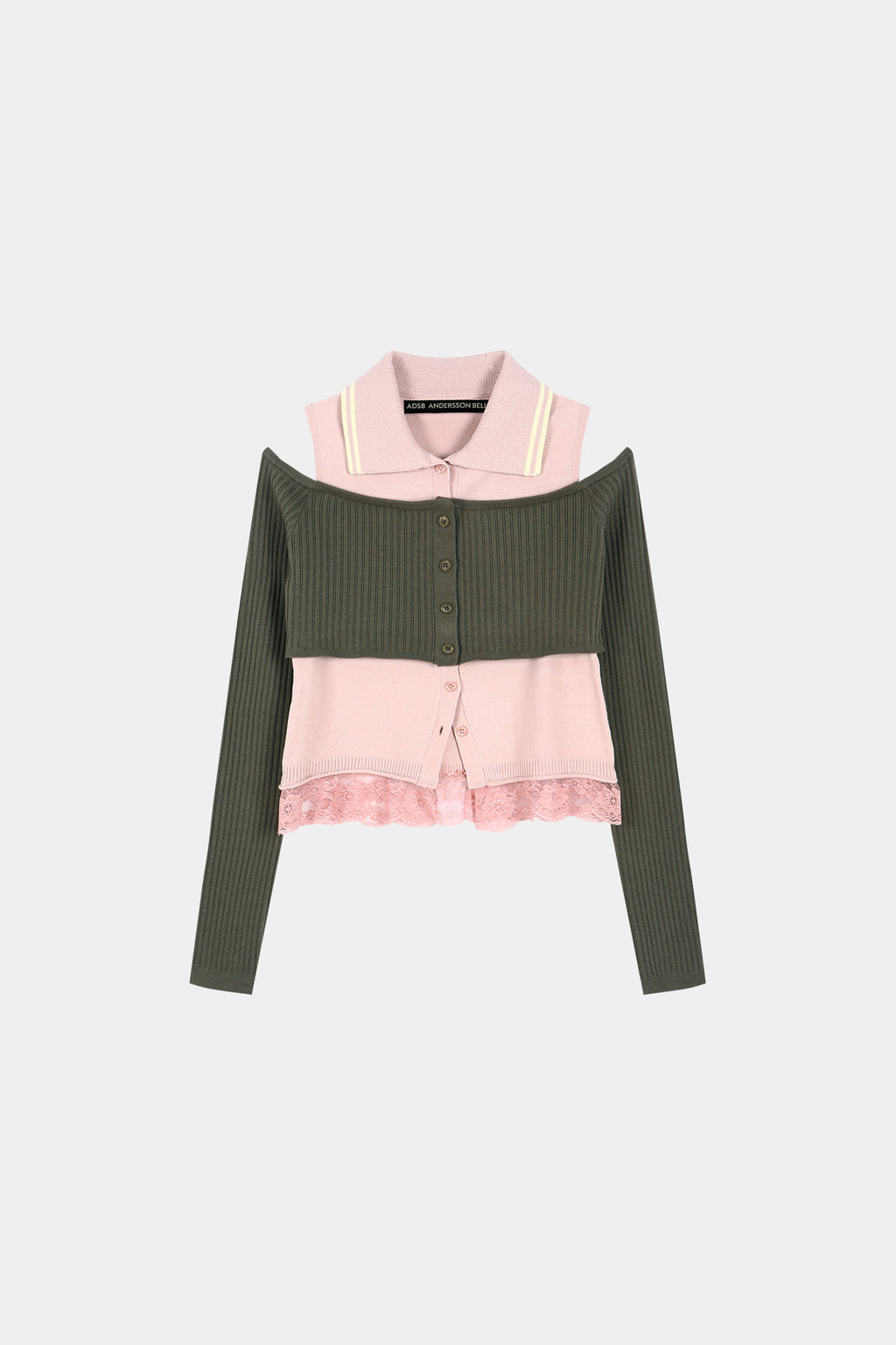 Andersson Bell Layered Off-Shoulder Collar Top