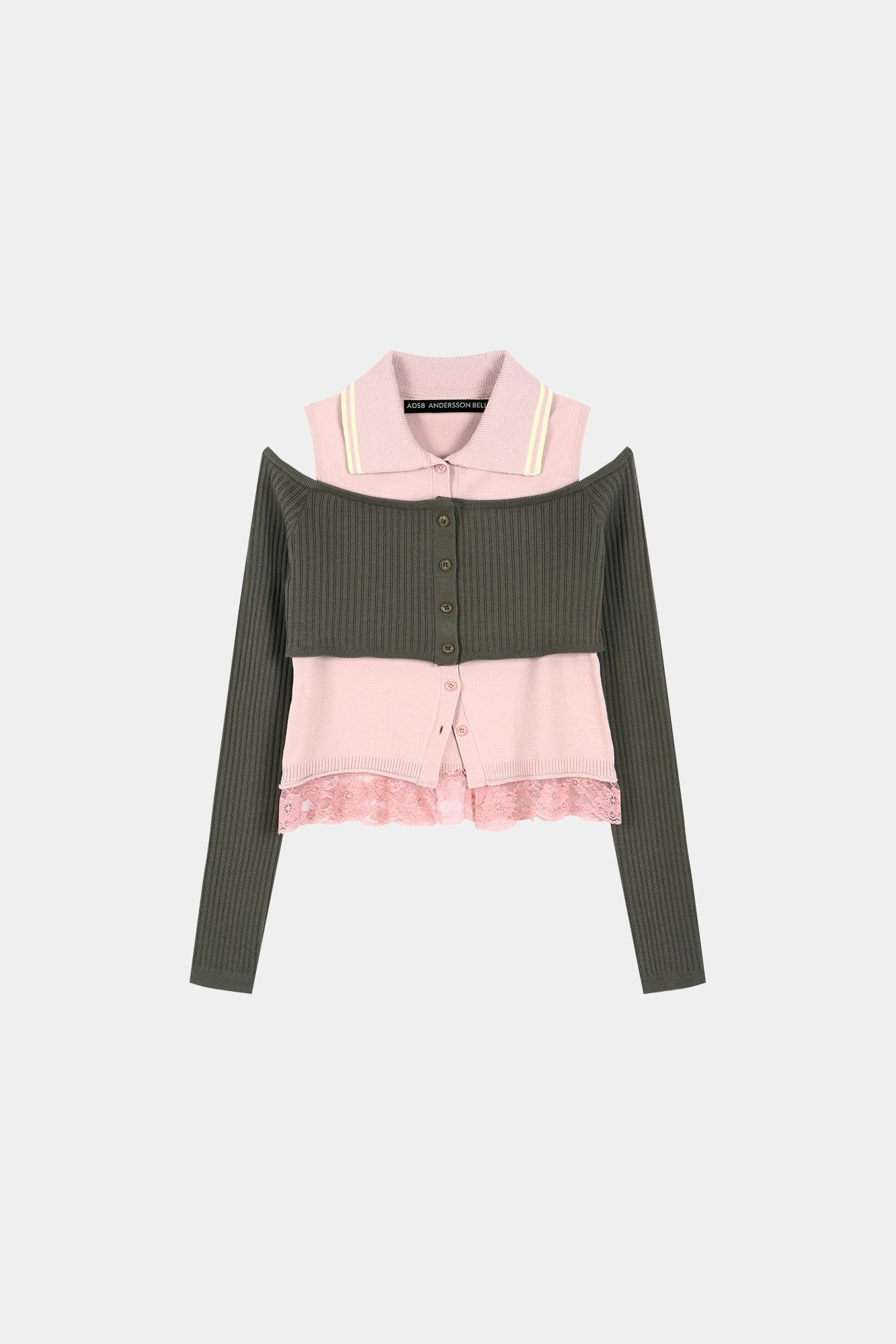 Andersson Bell Layered Off-Shoulder Collar Top